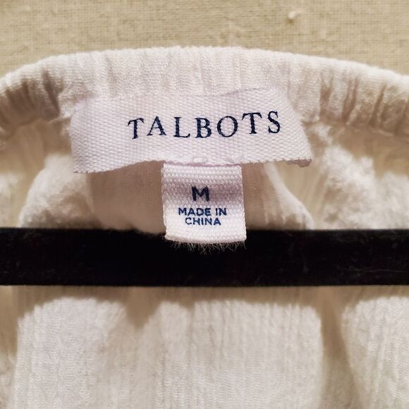 Talbots 100% Cotton White Eyelet Off Shoulder Gauze Summer Dress in Size M - Picture 3 of 10